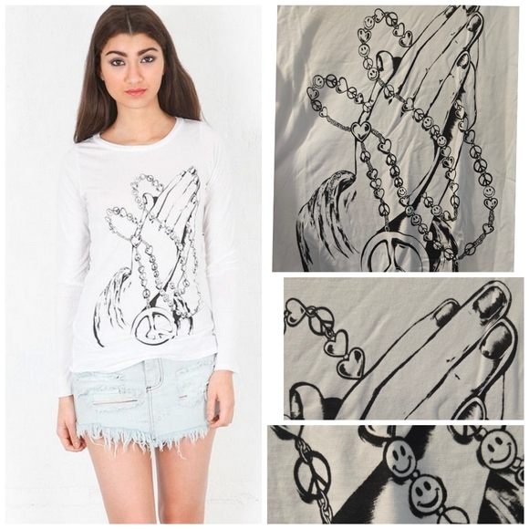 Lauren Moshi Tops - Lauren Moshi Grace For Peace long sleeve